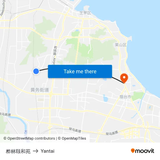 Hualin Yiheyuan to Yantai map