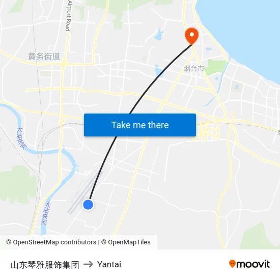 Shandong Qinya Fashion Group to Yantai map