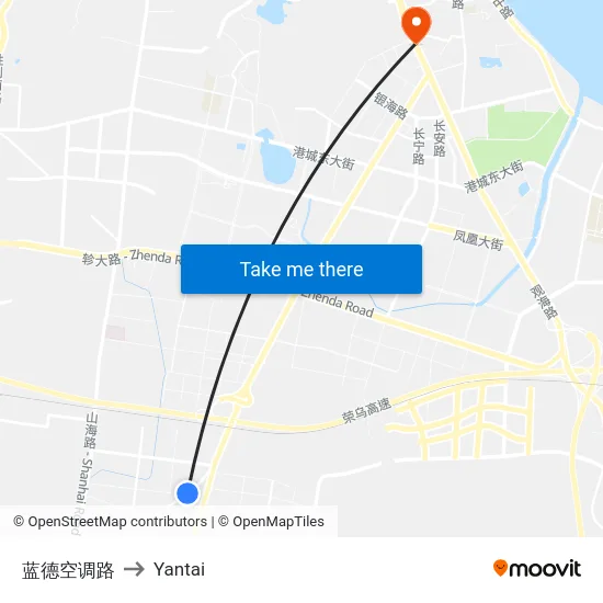 蓝德空调路 to Yantai map