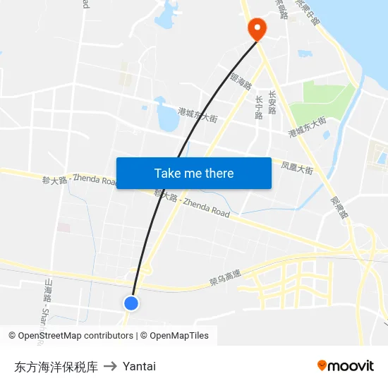 East Ocean Bonded Warehouse to Yantai map