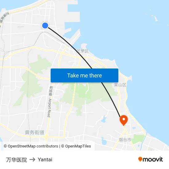 Wanhua Hospital to Yantai map