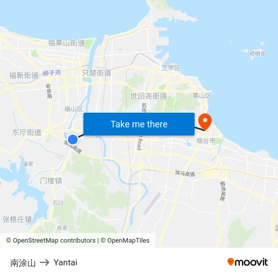 南涂山 to Yantai map