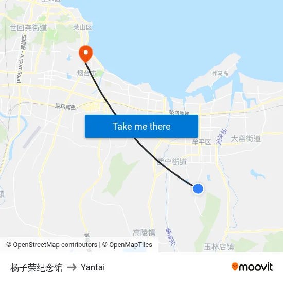 Yang Zirong Memorial Hall to Yantai map