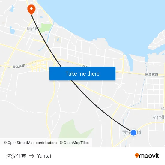 河滨佳苑 to Yantai map