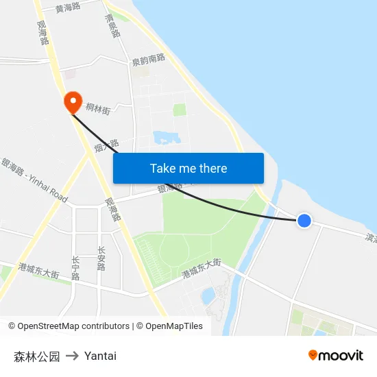 森林公园 to Yantai map