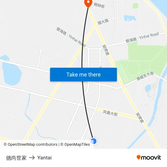 德尚世家 to Yantai map