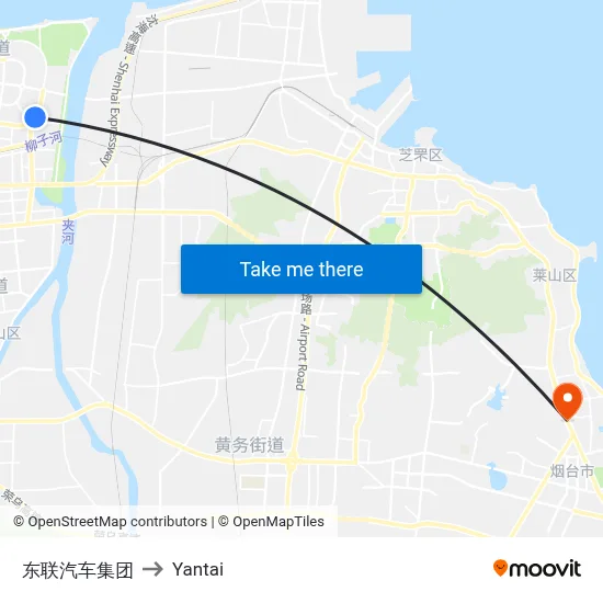 Donglian Automotive Group to Yantai map