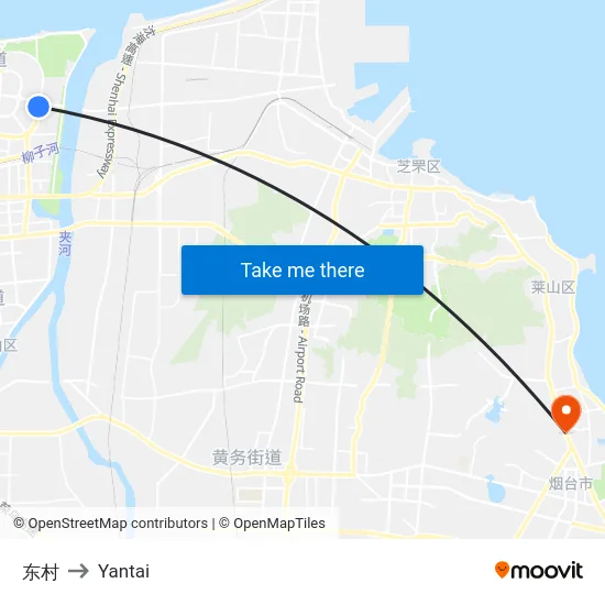 东村 to Yantai map
