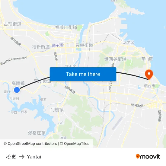 松岚 to Yantai map
