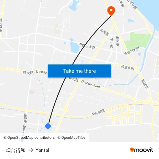 烟台裕和 to Yantai map