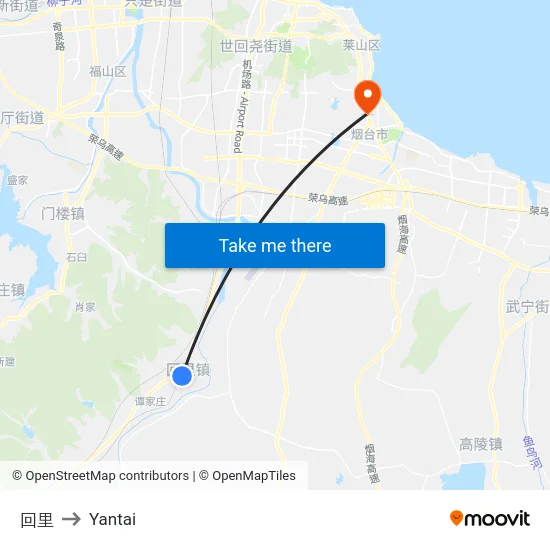 回里 to Yantai map