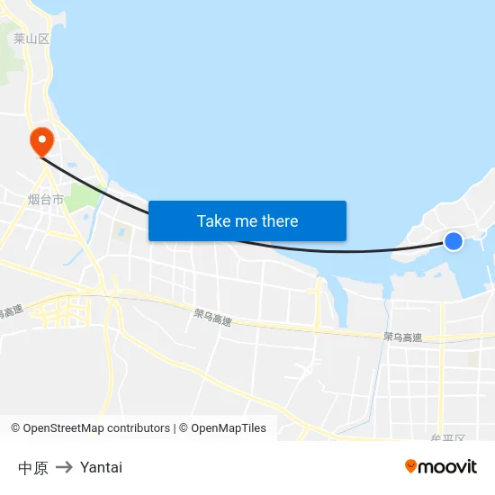中原 to Yantai map