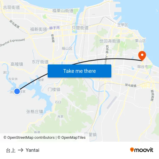 台上 to Yantai map