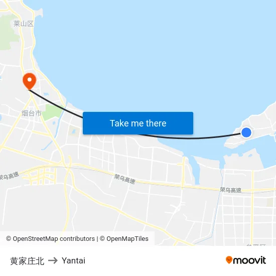 黄家庄北 to Yantai map