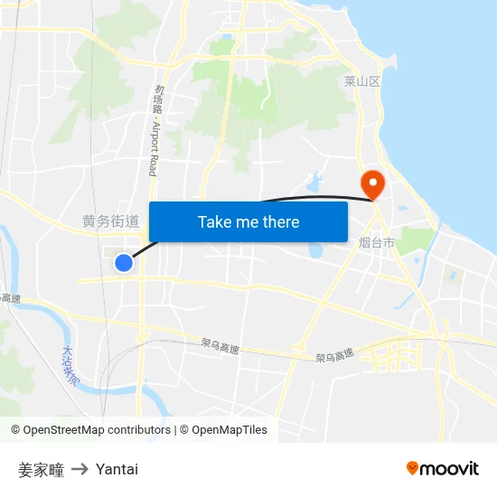 Jiang Family Village to Yantai map