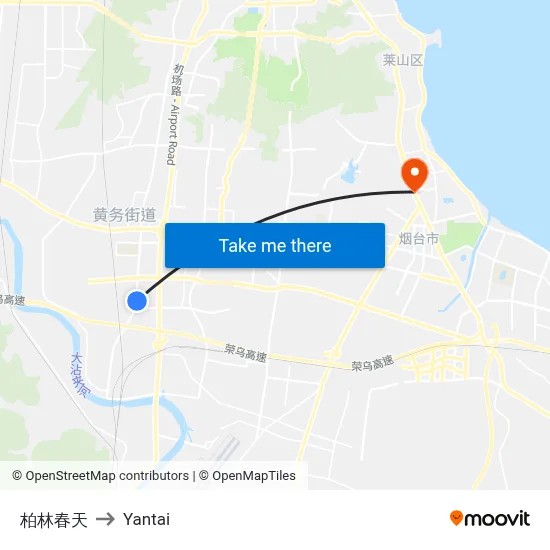 Berlin Spring to Yantai map