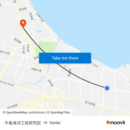 CIMC Marine Engineering Research Institute to Yantai map