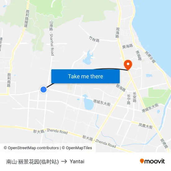南山·丽景花园(临时站) to Yantai map