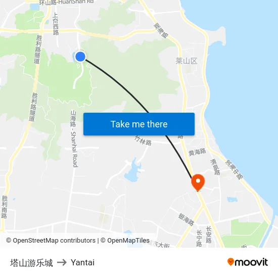 塔山游乐城 to Yantai map