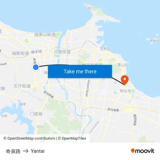 奇泉路 to Yantai map