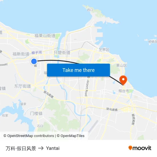 Vanke Holiday Scenery to Yantai map
