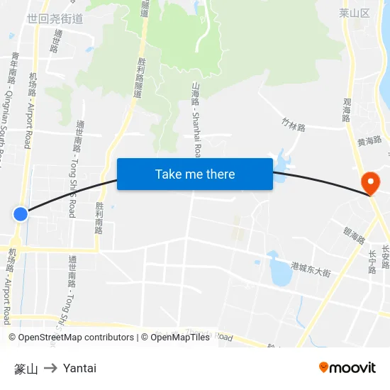 篆山 to Yantai map