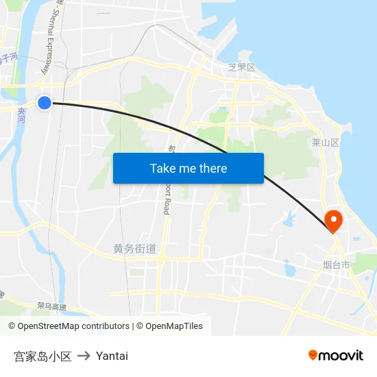 宫家岛小区 to Yantai map