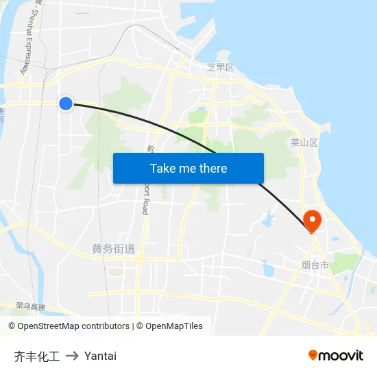 Qifeng Chemical to Yantai map