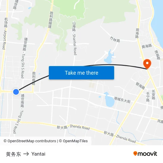 黄务东 to Yantai map