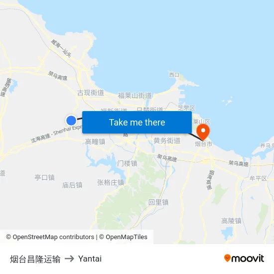 烟台昌隆运输 to Yantai map