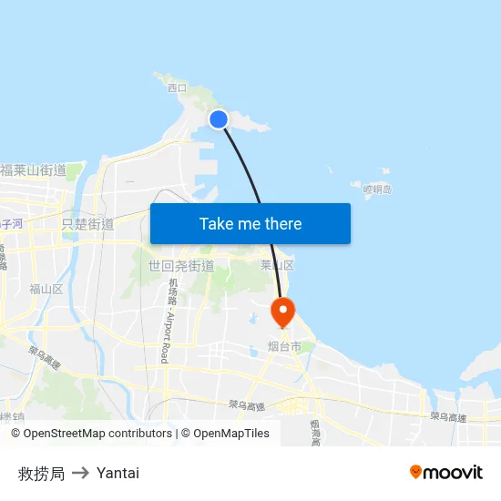 Salvage Bureau to Yantai map