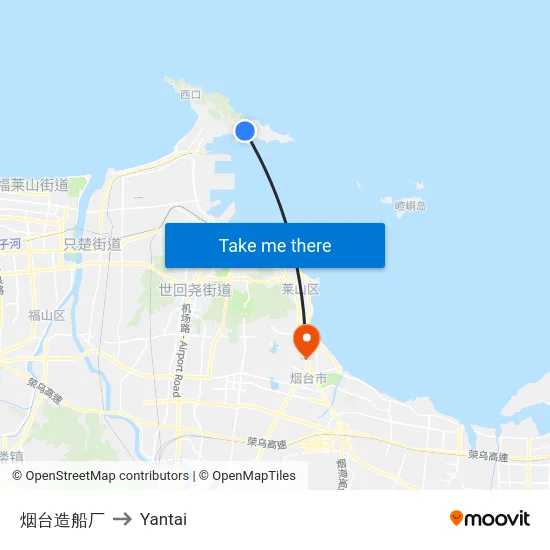 烟台造船厂 to Yantai map