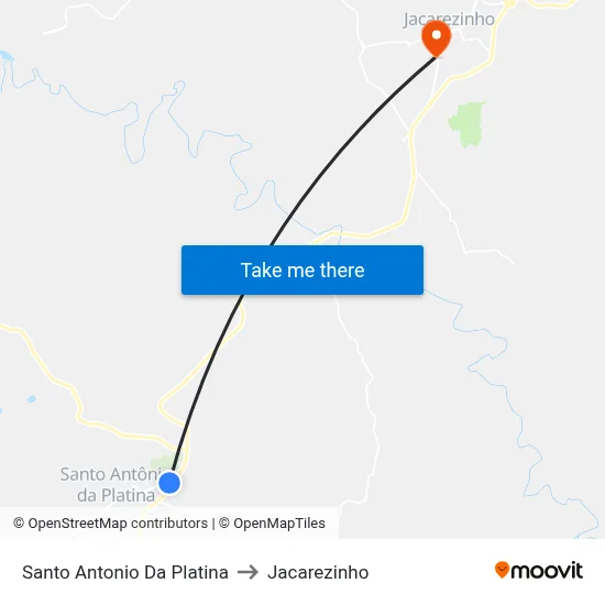Santo Antonio Da Platina to Jacarezinho map