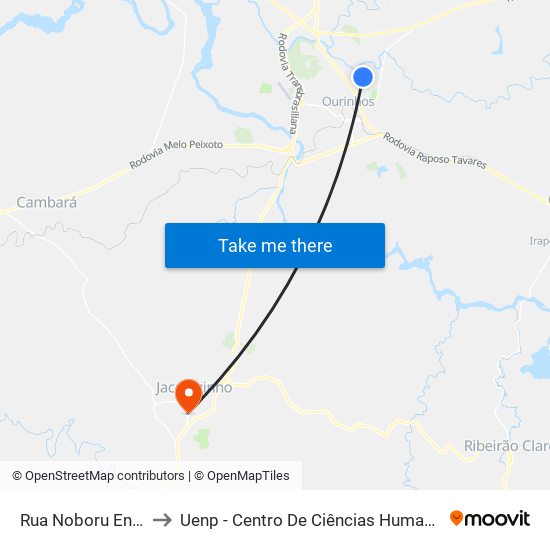 Rua Noboru Endo, 634-712 to Uenp - Centro De Ciências Humanas E Da Educação Cche map