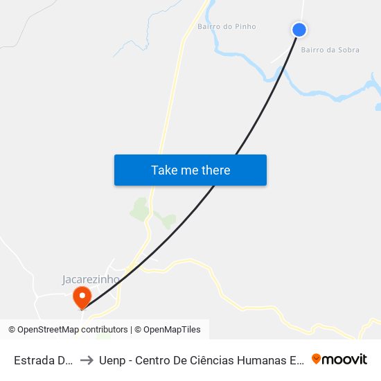 Estrada Da Cesp to Uenp - Centro De Ciências Humanas E Da Educação Cche map