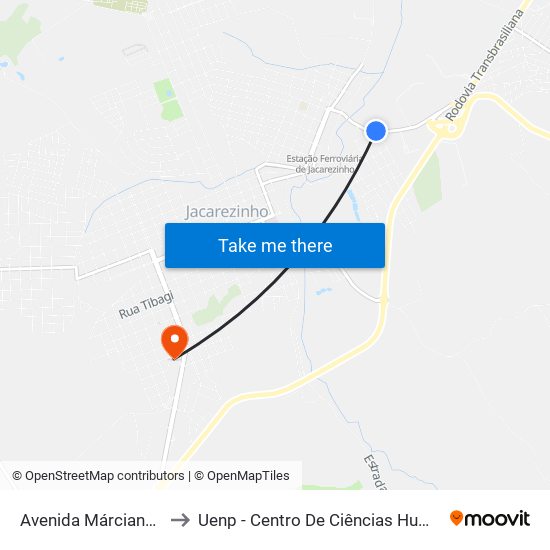 Avenida Márciano De Barros, 505 to Uenp - Centro De Ciências Humanas E Da Educação Cche map