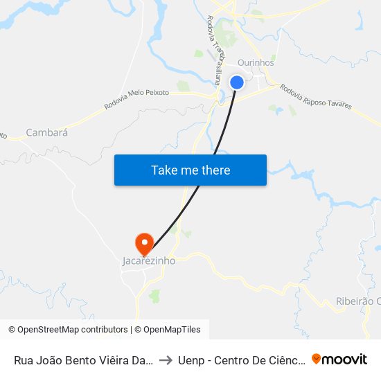 Rua João Bento Viêira Da Silva Neto, 462-520 to Uenp - Centro De Ciências Da Saúde - Ccs map