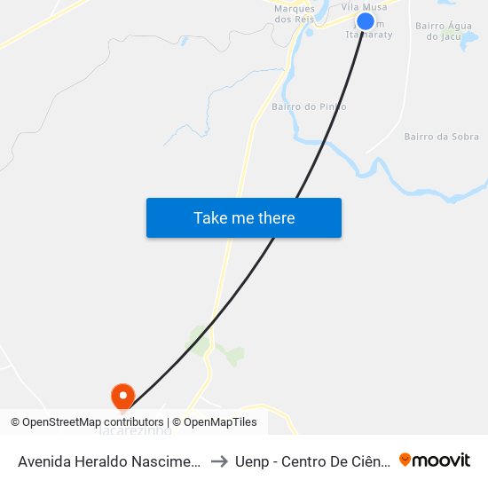 Avenida Heraldo Nascimento Abujamra, 154-220 to Uenp - Centro De Ciências Da Saúde - Ccs map