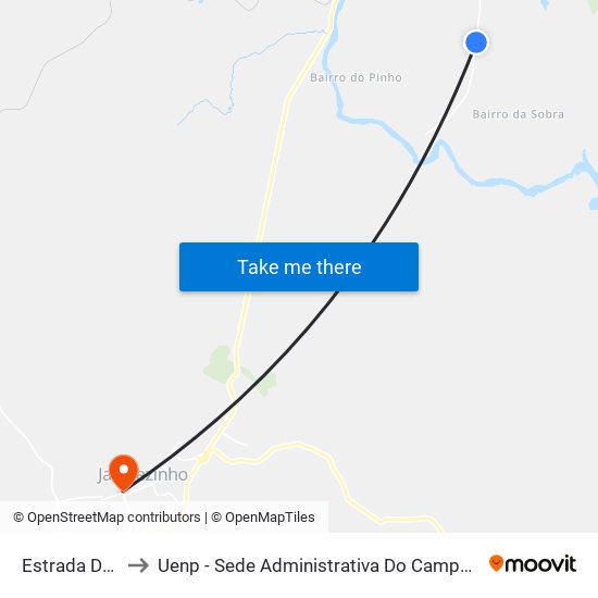 Estrada Da Cesp to Uenp - Sede Administrativa Do Campus De Jacarezinho map