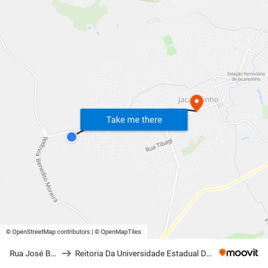 Rua José Bacon, 120 to Reitoria Da Universidade Estadual Do Norte Do Paraná - Uenp map