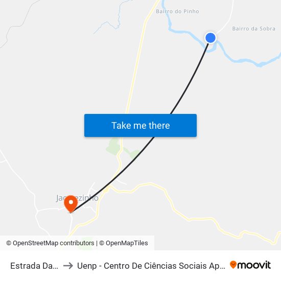 Estrada Da Cesp to Uenp - Centro De Ciências Sociais Aplicadas - Ccsa map