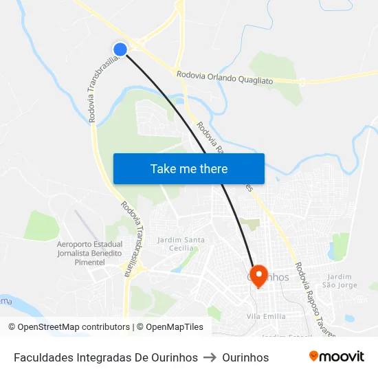 Faculdades Integradas De Ourinhos to Ourinhos map