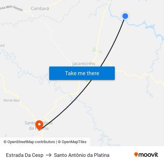 Estrada Da Cesp to Santo Antônio da Platina map