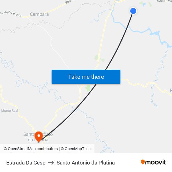 Estrada Da Cesp to Santo Antônio da Platina map