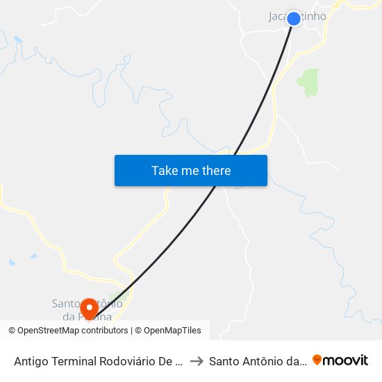 Antigo Terminal Rodoviário De Jacarezinho to Santo Antônio da Platina map