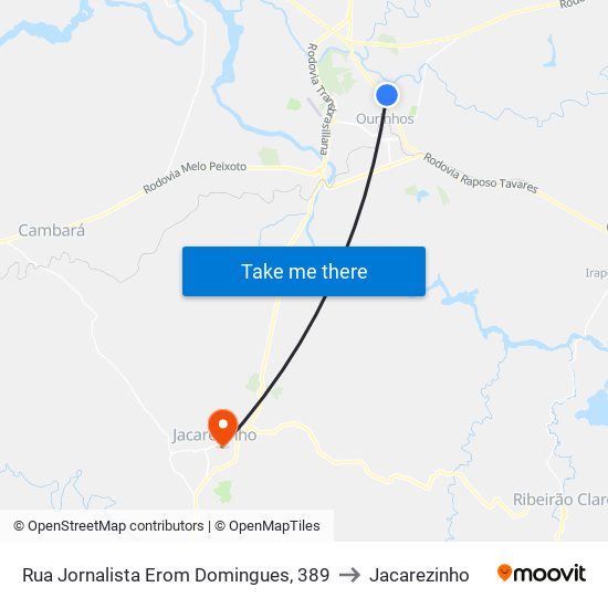 Rua Jornalista Erom Domingues, 389 to Jacarezinho map