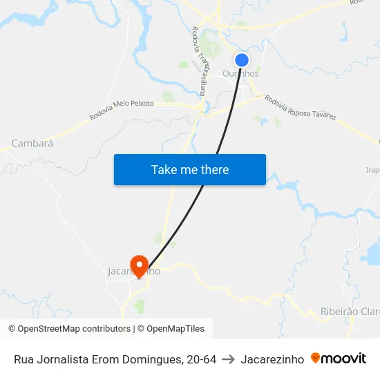 Rua Jornalista Erom Domingues, 20-64 to Jacarezinho map