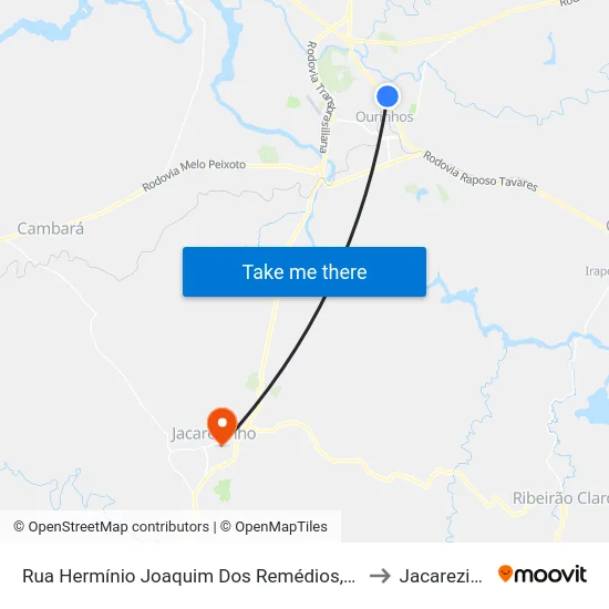 Rua Hermínio Joaquim Dos Remédios, 50-106 to Jacarezinho map