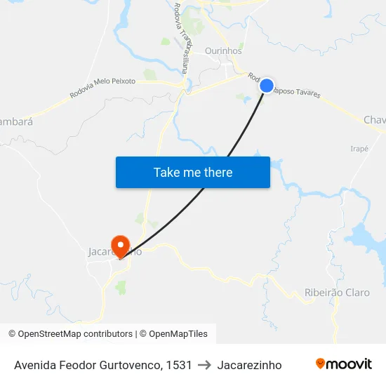 Avenida Feodor Gurtovenco, 1531 to Jacarezinho map