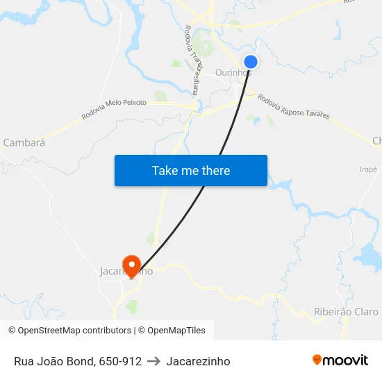 Rua João Bond, 650-912 to Jacarezinho map